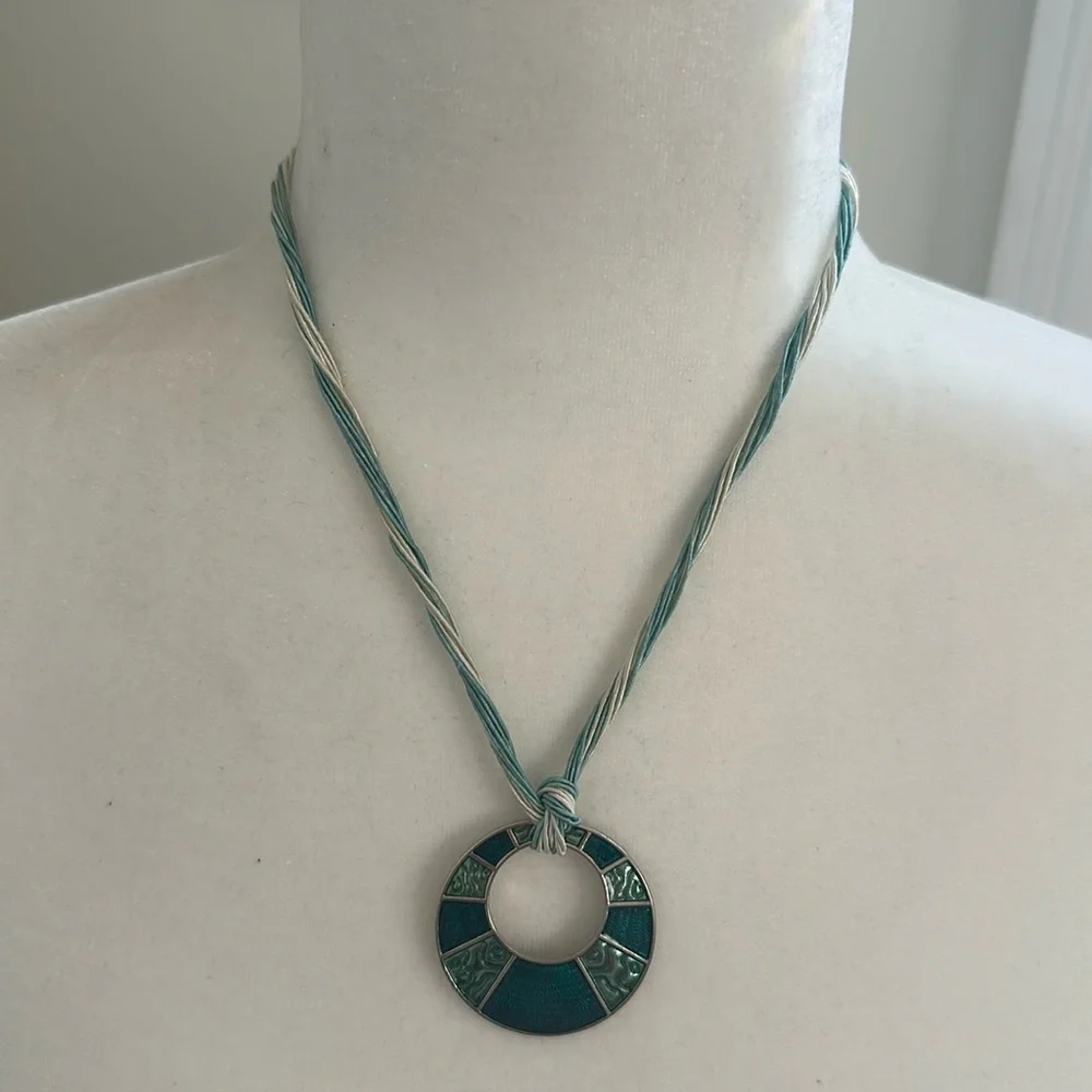 Lia Sophia silver and turquoise necklace